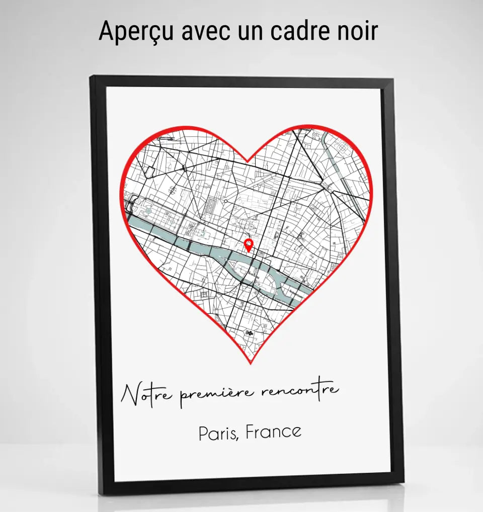 Cadre personnalisé | Maps coeur