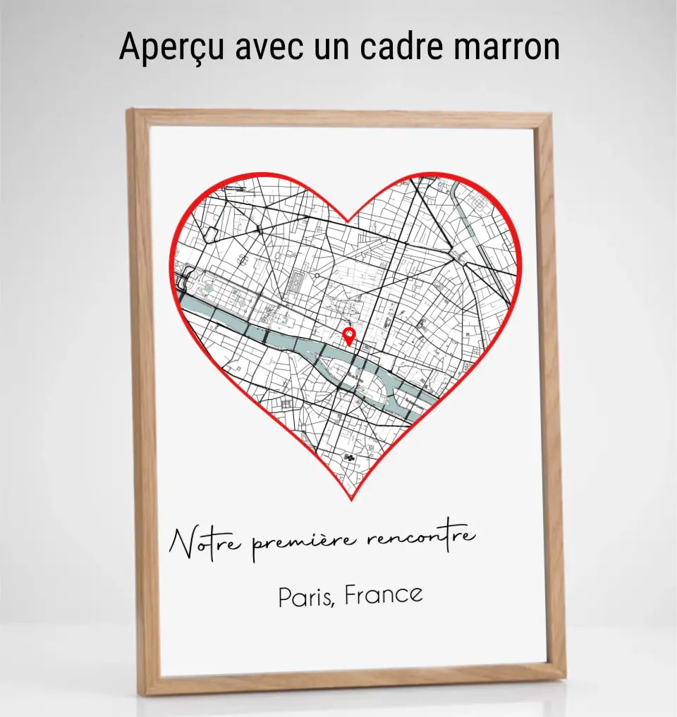 Cadre personnalisé | Maps coeur